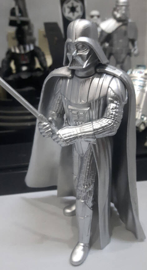 Silver Darth Vader Figure Original Trilogy Collection side