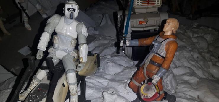 Luke Skywalker Snowspeeder Pilot 30th Anniversary with Biker Scout