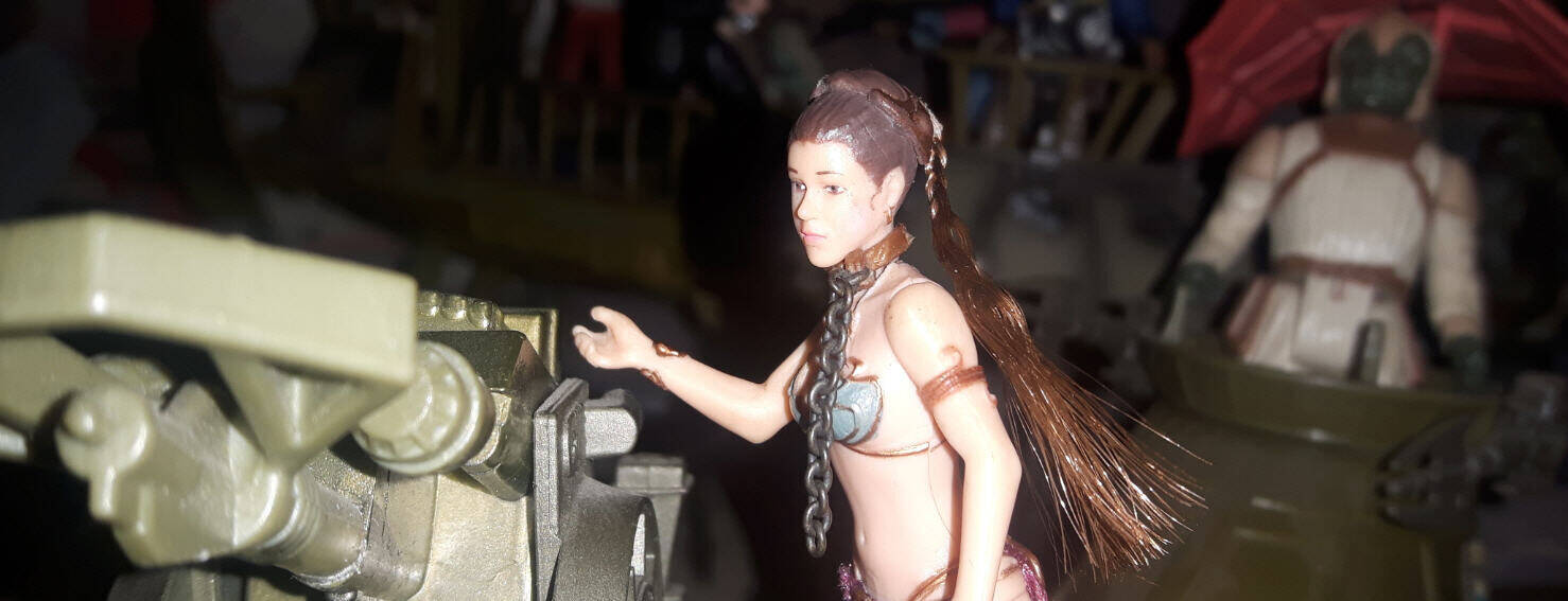 Princess Leia Organa With Jabbas Sail Barge Cannon Power of the Jedi panoramic