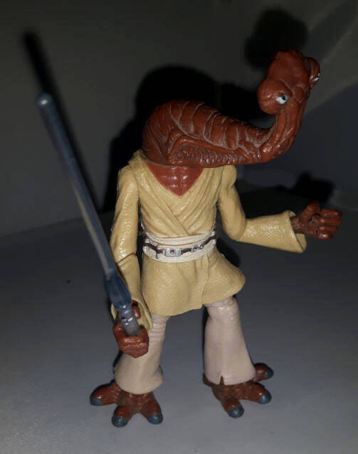 Roron Corobb figure with McQuarrie Concept Han Solo lightsaber