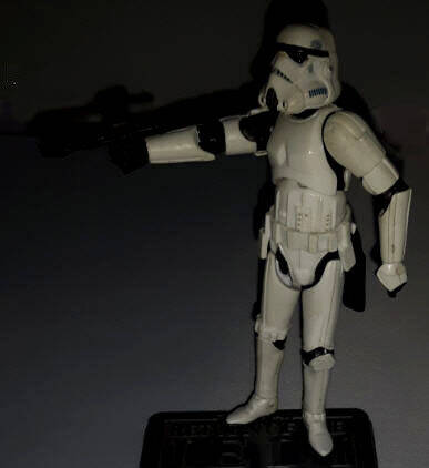 Stormtrooper Figure (Galactic Empire) helmet on